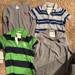 Abercrombie & Fitch Kids Polo with Green and Navy Stripes